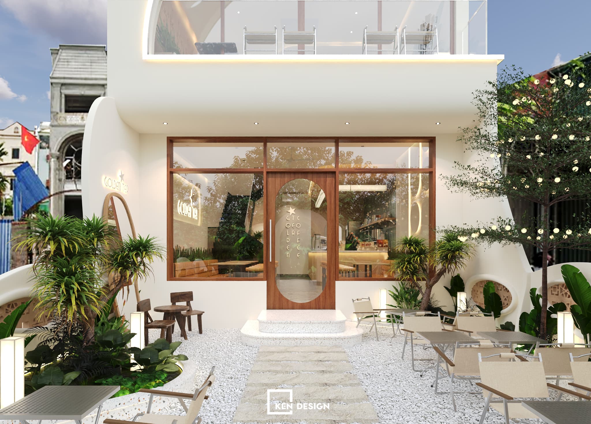 Thiết kế quán Golden tea & coffee tại Hưng Yên